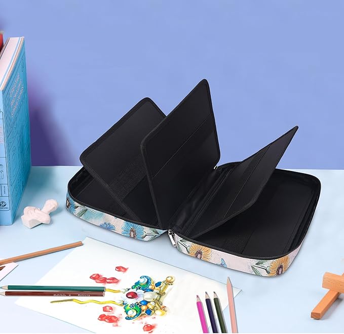 BOMKEE Coloring Pencil Case 220 Slots Pencils/Gel Pens Organizer Waterproof Travel Case Zipper Carrying Portable Pencil Markers Pen Holder Bag for Painter Writers