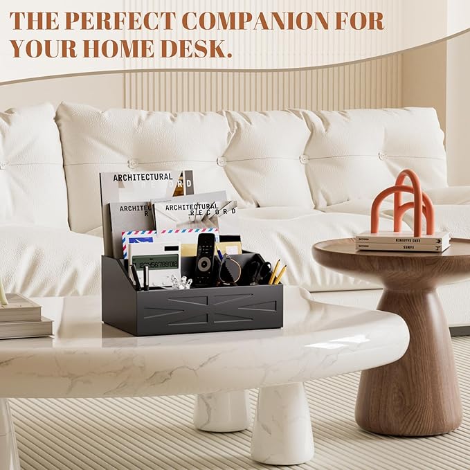 Large Mail Organizer Countertop,Farmhouse Desk and Kitchen Countertop Storage, Letter Sorter, Desk Mail and Bill Organizer, Desktop File and Paper Holder