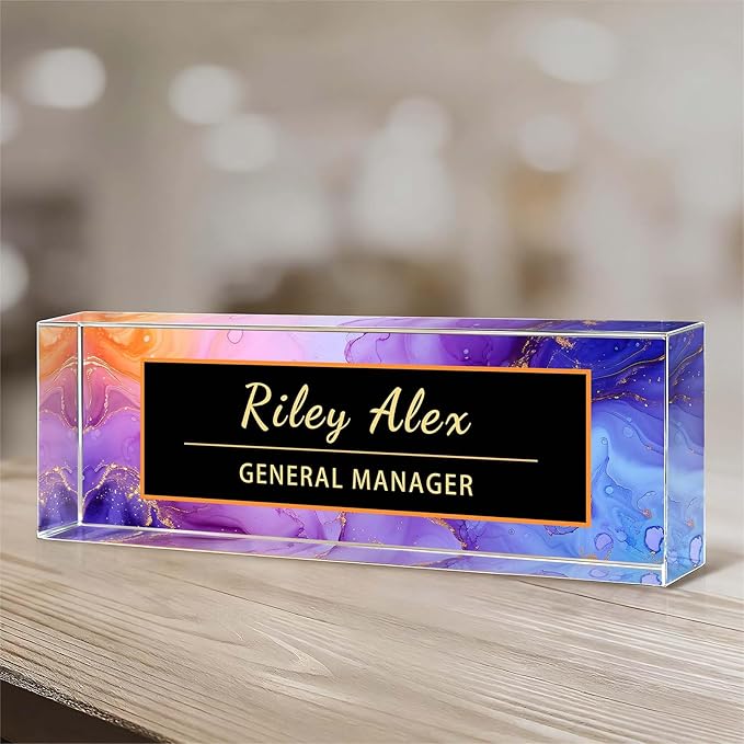 Desk Name Plate Personalized, Office Decor Cute Desk Accessories for Employee Appreciation Gifts Office Gifts for Boss, Teacher (S1)