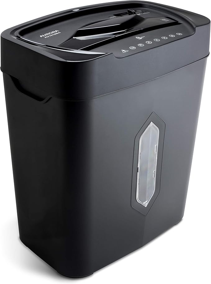 Aurora AU1010MA High-Security 10-Sheet Micro-Cut Paper, Credit Card Shredder, Large 5.2-Gals Basket with Easy Lifting Handle