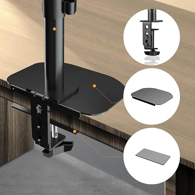 Steel Bracket Plate Reinforcement for Glass Desk, Fits Most Monitor Stand Grommet C Clamp Installation Hole Reinforcement