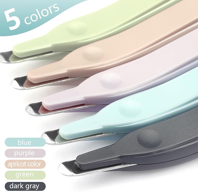 Professional Magnetic Staple Remover Puller Staples Remover Staple Removal Tool for School Office Home 5 Pack (Dark Gray/Blue/Green/Apricot/Purple)