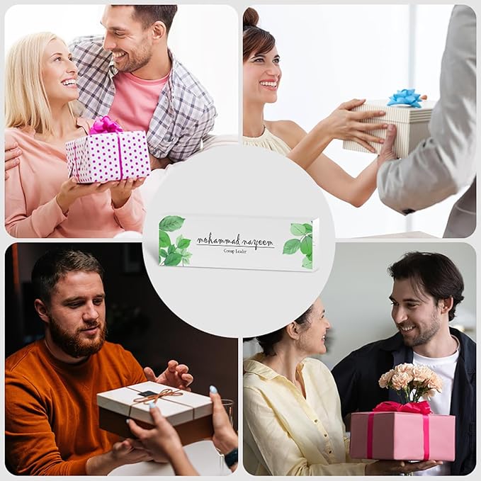 Personalized Custom Name Plates on Acrylic Glass, Office Desk Decor, Personalized Office Gift