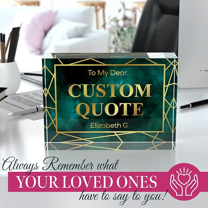 Personalized Gifts, Custom Quote Block Letter Board,Crystal-Clear Acrylic with Gift Box,17 Styles, Holiday and Christmas Gift for Mom, Dad, Girlfriend, Him or Her, Husband, Wife (5"x7, Affluent)