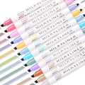 HANKU Highlighters Pastel Double Sided Chisel and Fine Tips Pastel Bible Highlighters No Bleed Through 12 Retro Colors Perfect for Bible Books, Journals, Drawings, and Underlining