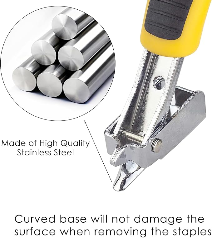 Upholstery Staple Remover, Construction Staple Remover Tool, Heavy Duty Tack Lifter Carpet Remover, Nail Puller for Removing All Kinds of Staples for Furniture, Canvas, Wooden Case, Carton