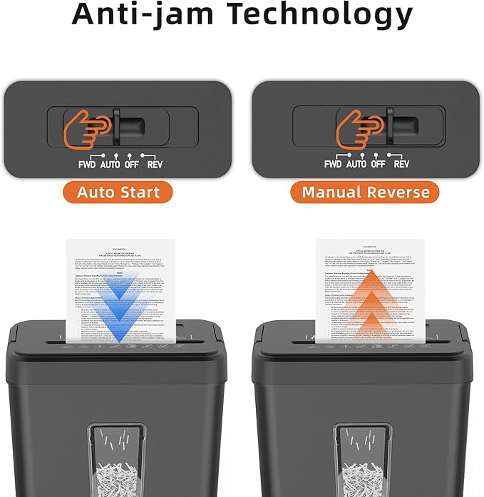 8-Sheet Cross Cut Paper Shredder P-4 Security with 4.2 Gal Bin & Portable Handle, Credit Card/Staple/Clip Shredder for Home Office Use