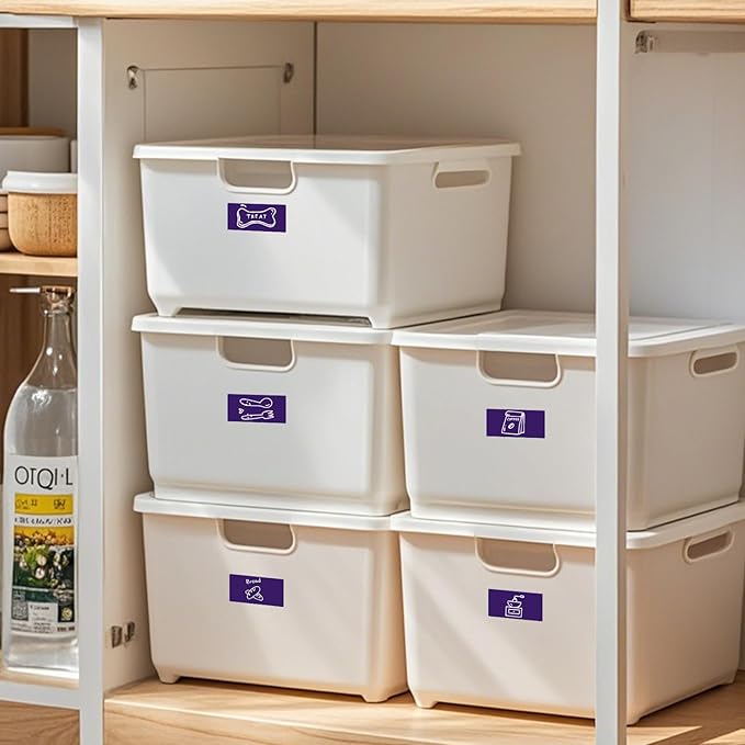 FINDAT Colored Stickers 1.57×0.75 Inch Vinyl File Folder Sticker Purple Rectangle Removable Waterproof Color Coding Moving Label for Boxes Office Inventory Labeling 160 PCS