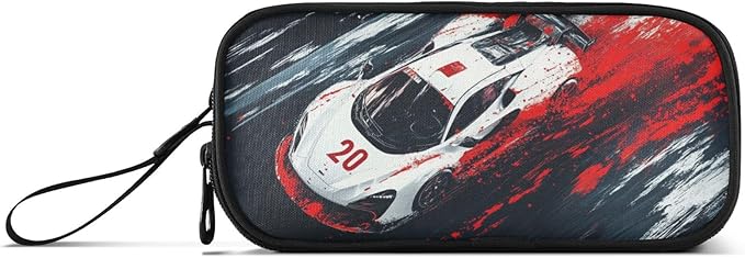 Racing Car Truck Pencil Case Box Boys Girls Large Pencil Pouch with Zipper Compartments Big Capacity Stationery Pen Bag Organizer for Kids Teens Adults School