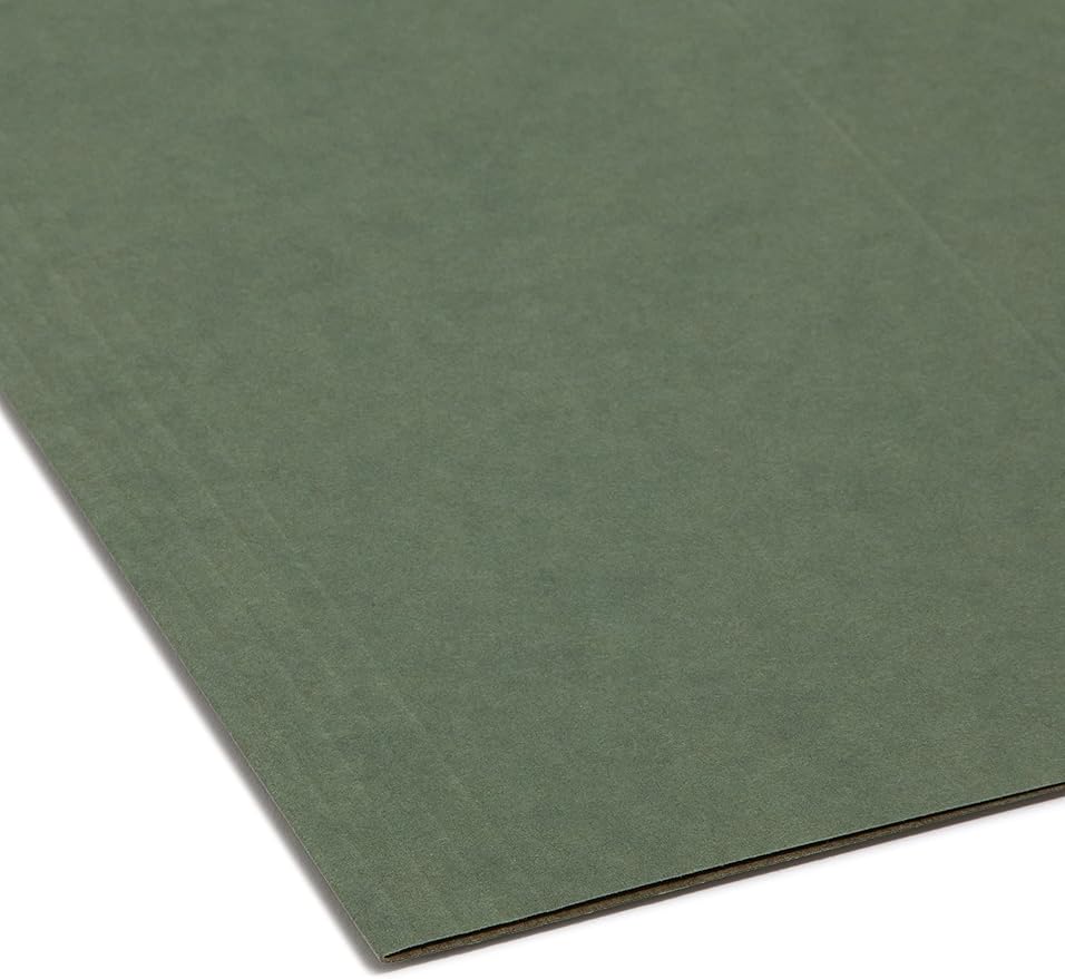 Smead Hanging File Folder with Tab, 1/3-Cut Adjustable Tab, Legal Size, Standard Green, 25 per Box (64135)