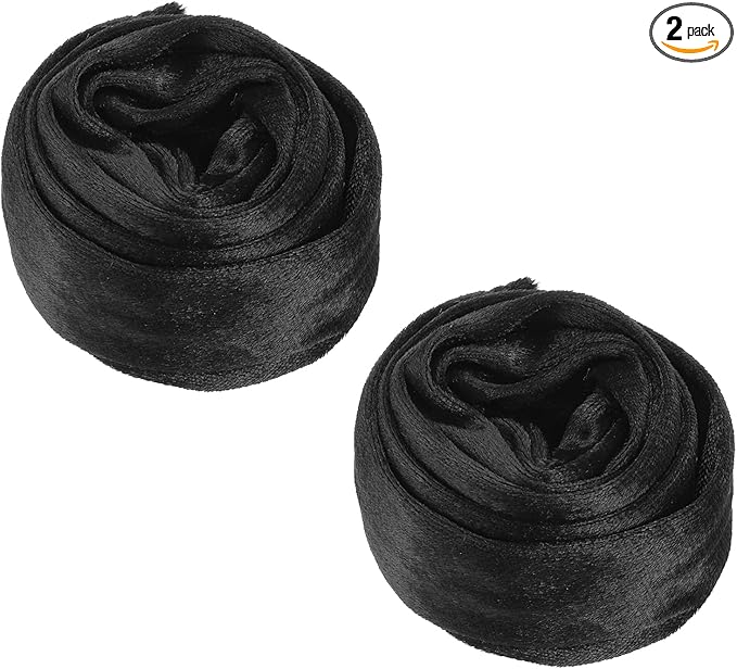 PATIKIL 3.3ft Chandelier Chain Cord Cover, 2 Pcs Velvet Cloth Fabric Chain Sleeve Decorative Cord Covers for Chandelier Wires Swing Cable, Zipper Style, Black