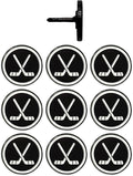 Hockey Puck Push Push Pins, for Cork Board, Maps, or Lapel Pin Use, Designed in The USA, Hockey Pins, Set of 10