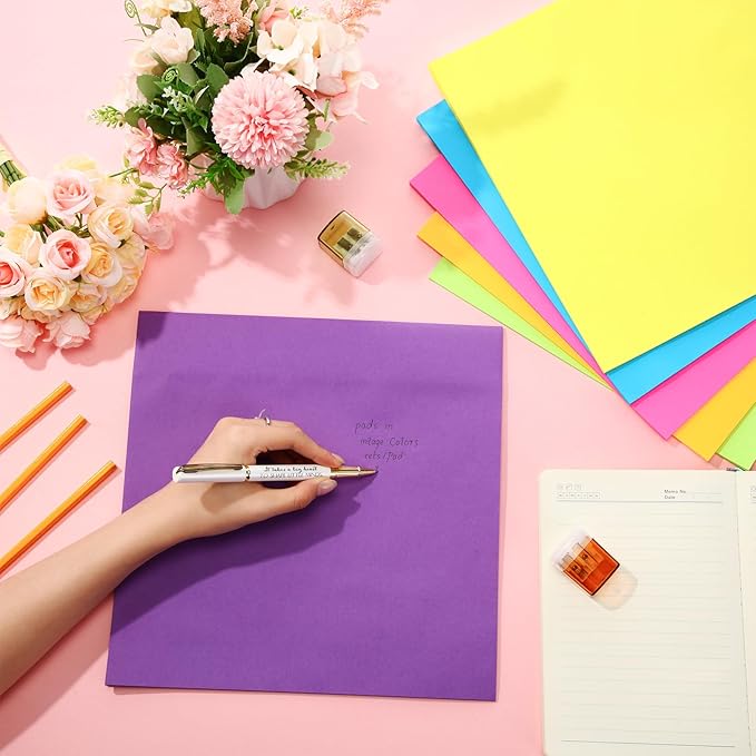 Zubebe 24 Pads 11 x 11 Inch Large Sticky Notes Jumbo Bright Colors Sticky Notepads Self Stick Note Square Memo Post Stickies for Office School, 25 Sheets/pad