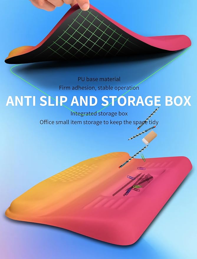 Ergonomic Wave Wrist Rest with Keyboard Stand, Cushioned Palm Rest, Comfortable Integrated Memory Foam for Natural Typing and Relieve Wrist Pain, Sunrise Morning Light