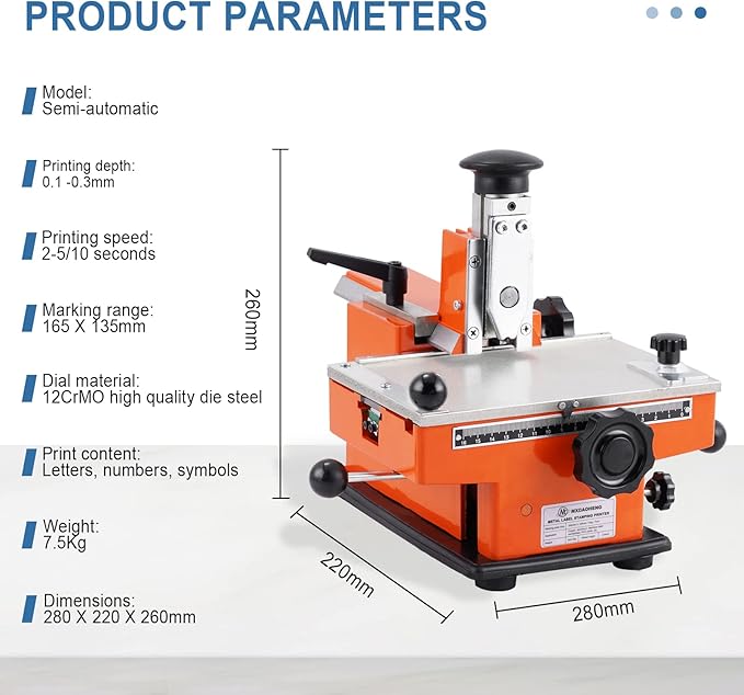 Manual Nameplate Metal Label Stamping Printer Machine Marking Machine for Metal (No.4 Codeword Plate)