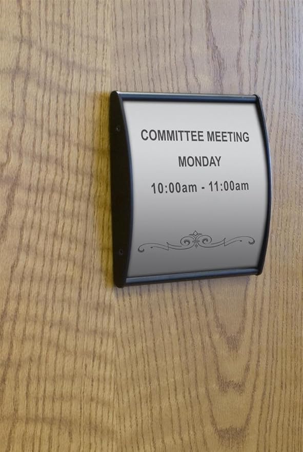 Black Anodized Aluminum Wall Sign Displays 5-5/8 x 6-Inch, Horizontal Or Vertical Mount, Non-Glare Lens, Front Loading, Includes Double-Sided Adhesive, 6 x 6-1/4 x 7/8-Inch - Sold In A Set Of 5