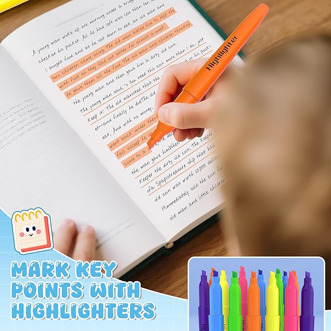 DUONIZAY 192 Count Highlighters Assorted Colors Bulk - 6 Colors Dry-Quickly No Bleed Chisel Tip Highlighter, Markers Set for Classroom Office, Back to School Supplies for Teacher Kids Adults