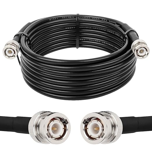20ft 50 Ohm RG58 Coaxial Cable with BNC Connectors