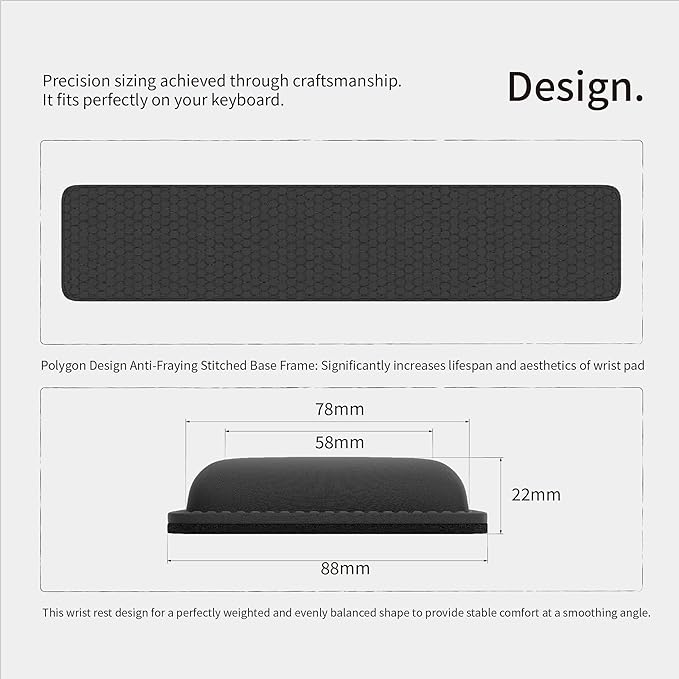 Faluber Cooling Gel Wrist Rest, 14.3-inch Length for Tenkeyless Keyboard, Memory Foam Palm Rest with Non-Slip Footpad, Ergonomic Design, Stain Resistant, PC Accessory Gaming Gear (Medium-TKL)