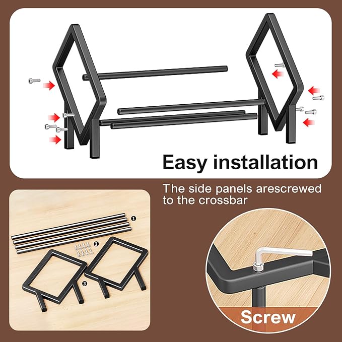 Stainless Steel Tabletop Bookshelf Desk Book Organizer for Book Lover and Record Holder, Desktop Storage Book Rack for Magazine/CDs/Books Display, Small Desktop Bookcase in Office/Home /Living Room