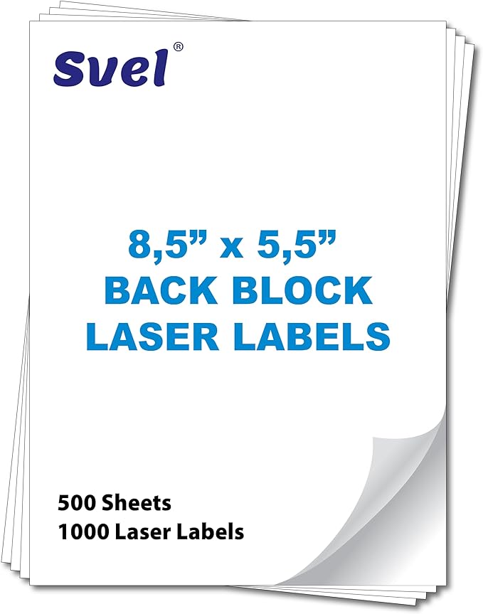 Cover up Blockout Labels Shipping Mailing Stickers Cover Old Barcodes & Addresses– Bulk Pack High-Opacity Back Block Laser & Inkjet Printers Shipping Mailing Labels (8.5x5.5 500 Sheets, 1000 Labels)