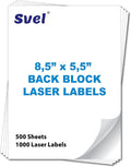 Cover up Blockout Labels Shipping Mailing Stickers Cover Old Barcodes & Addresses– Bulk Pack High-Opacity Back Block Laser & Inkjet Printers Shipping Mailing Labels (8.5x5.5 500 Sheets, 1000 Labels)