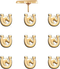 Horse and Horseshoe Pins - Gold Horse Map Pins for Cork Boards, Maps, or Lapel Use - Designed in USA - Set of 10