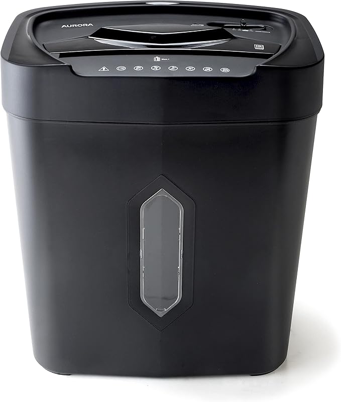Aurora 12 Sheet Crosscut Paper and Credit Card Shredder with 5.2 gal Wastebasket
