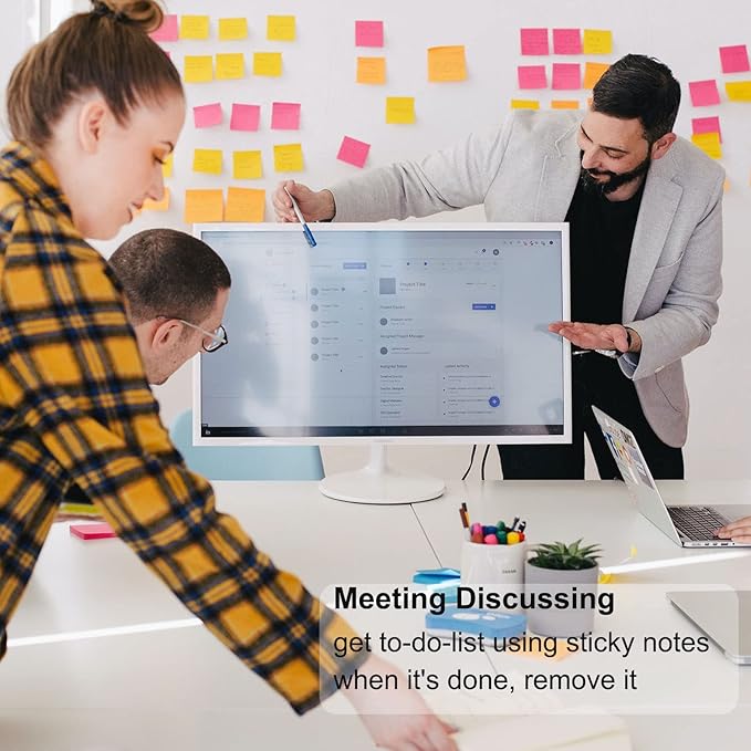 48 Pack 3840 Sheets Lined Sticky Notes 3X3 in Ruled Self Sticky Note Pads 80 Sheets/pad Colorful Sticky Notes with Lines Post Notes for Office, Home, School, Meeting