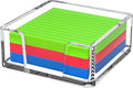 Sticky Note Holder, Crystal Clear Acrylic Notepad Holder 3x3 in Self-Stick Note Dispenser Office Desk Accessories, Memo Pad Holder Organizer for Classroom School Supplies