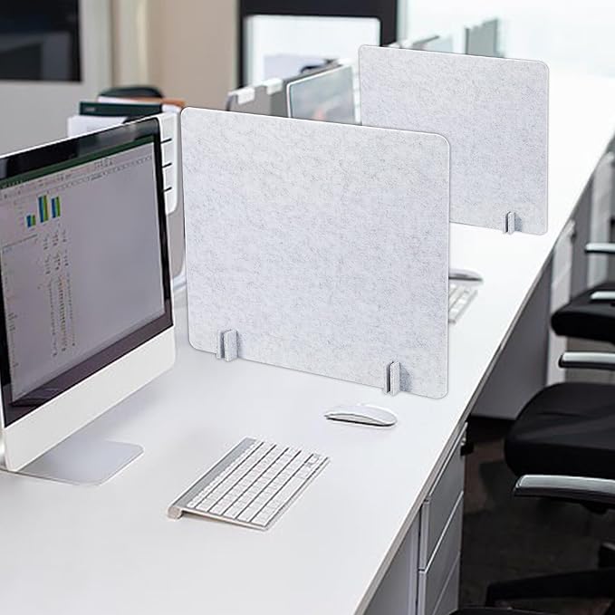 6 Pack Desk Privacy Panel 23.6" x 23.6" Acoustic Divider Panel Portable Desk Partition Desk Divider Noise Visual Isolate Table Divider for Student Study Reception Area Office Library