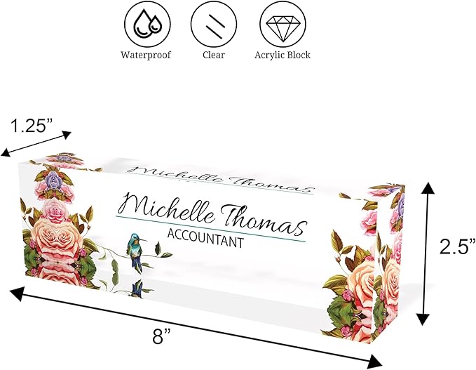 Desk Name Plate Personalized - Design Options - Coworker Gifts, Workspace Decorations, Professional Office Décor