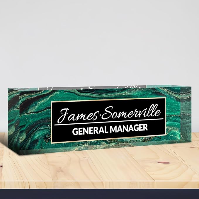 Desk Name Plate Personalized, Custom Name Plate for Desk, Acrylic Desktop Accessories, Office Gift & Decor for Women Men, Teacher Nurse Boss Employee Appreciation Gifts