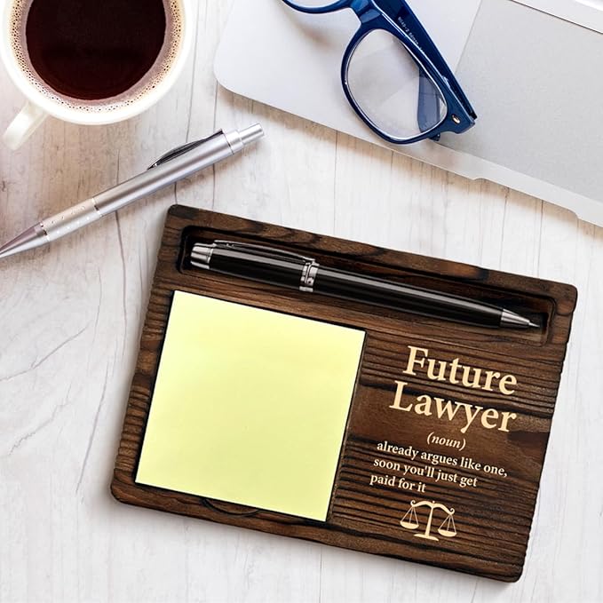 Law Gifts for Women Men Student, Inspirational Gift for Lawyer Paralegal Law Students School Graduate Attorney, Future Lawyer Sticky Note Holder