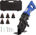 1200W Electric Hydraulic Hole Puncher,1HP Steel Punching Machine Φ1/4"-4/5",Hole Digger Hydraulic Punch with Carbon Brush 5 Dies for Steel Iron Aluminum Plate,Copper,Angle Steel,110V