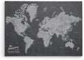 Push Pin Travel Maps Stormy Dreams World Rolled Canvas | Personalized Push Pin World Travel Map with Pins to Mark Travels | 24" x 36" - 4 sizes |Best Gift for People Who Travel