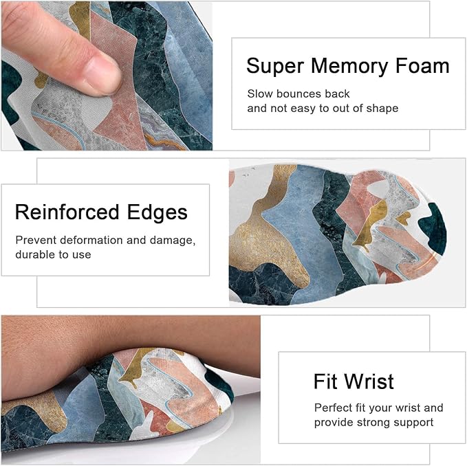 Keyboard Wrist Rest and Mouse Pad, Ergonomic Memory Foam Mouse Pad Wrist Support, Non-Slip & Pain Relief Mouse Pad and Keyboard Wrist Support, Comfortable Mousepad with Wrist Rest for Game, Office