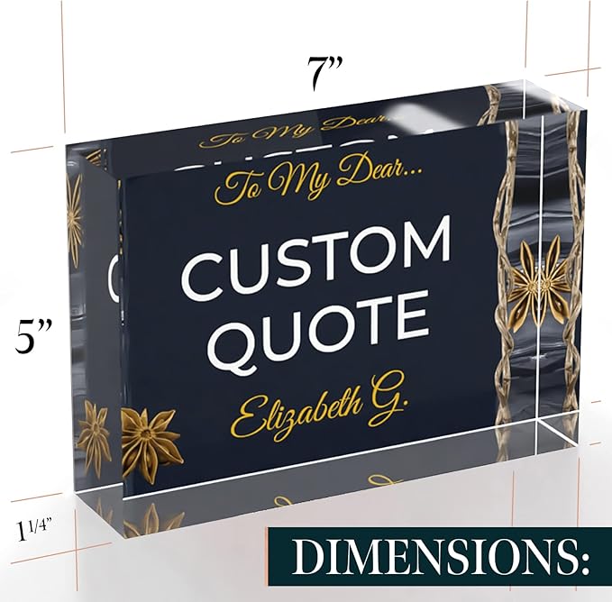 Custom Acrylic Sign Personalized, Custom Desk Name Plate, 18 Styles, (5"x7"), With Gift Box, USA Made by Acryluxe. (Trenton)