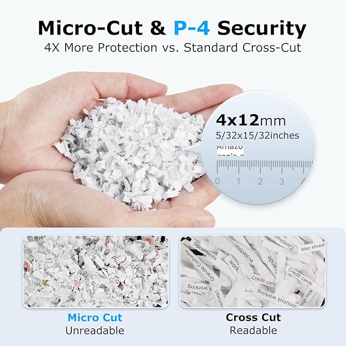 BONSEN 150-Sheet Autofeed Paper Shredder Heavy Duty, 60 Mins Micro-Cut Shredder for Office, 6 Gal Large Capacity Bin P-4 High Security Commercial Document Shredders for Home Office (S3114 New Version)