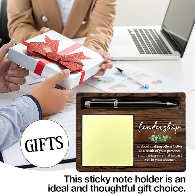 Leadership Gifts for Women Men, Gifts for Leader Boss Mentor Supervisor Coworker, Leadership Sticky Note Holder Office Decor Bosses Day Gift Ideas
