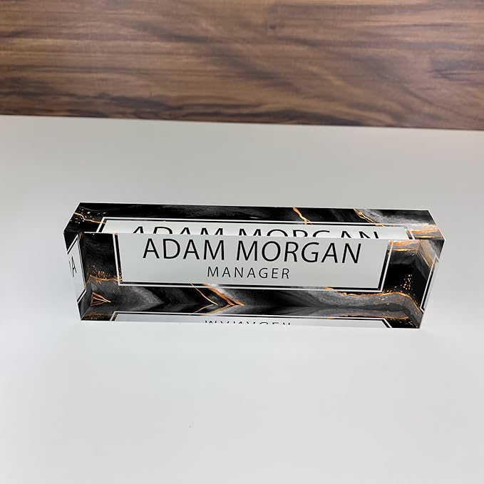 ARTBLOX | Custom Name Plates for Desk, Ideal Office Decoration for Men and Women, Clear Acrylic Desk Name Plate