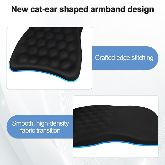 3-in-1 Ergonomic Mouse Pad with Wrist Rest & Keyboard Wrist Rest, Memory Foam Support with Massage Bumps, Anti-Slip Base, Comfort Wrist Support for Relieve Wrist Pain Office, Gaming (Black)