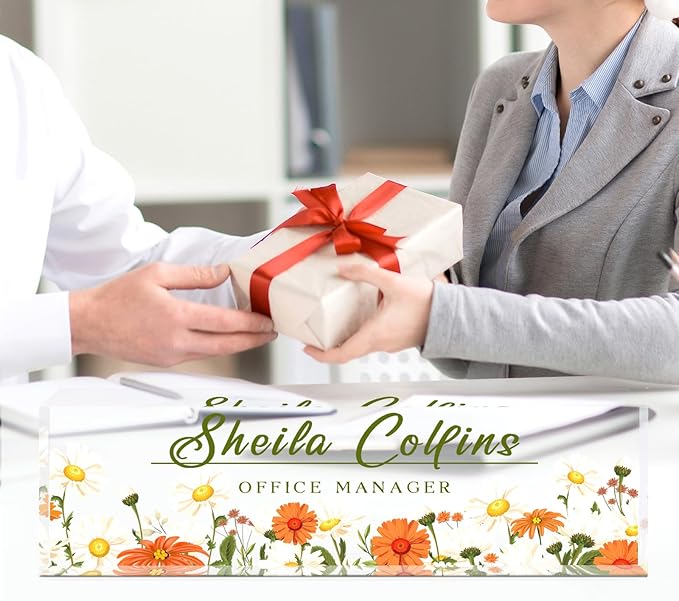 Personalized Custom Name Plate for Desk and Office, Acrylic Employee Appreciation Gift, Funny Office Decor by Daisy