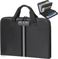 Accordion File Organizer with Combination Lock,Fireproof Expanding File Folder with Multi Pockets,13 Pockets Document Organizer with Handle & Labels,Portable Home Travel Safe Storage Letter A4 Files