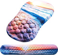 Mouse Pad Wrist Support, Laokiiy 2 in1 Keyboard Wrist Rest+ Ergonomic Mouse Pad, Non-Slip Wrist Rest for Computer Keyboard, Made Easy Typing & Relieve Wrist Pain(Sunrise Beach)