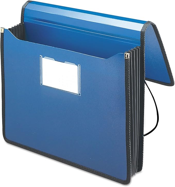 Smead Poly Wallet, Accordion File Organizer for File Folders, Letter Size, Blue, 5-1/4 inch Expansion, Office Supplies, Document Organizer (71503)