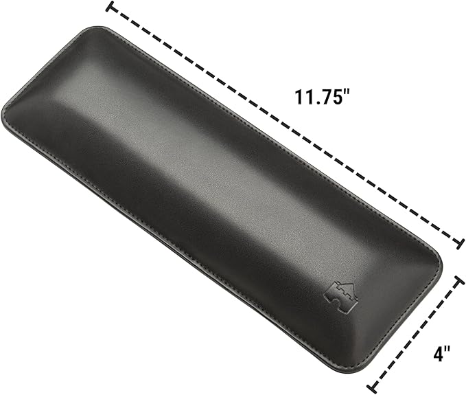 Bailey Compact by Castle - Wrist Rest for Keyboards with Around 61 Keys - Leather Ergonomic Computer Extra Firm Keyboard Wrist Support for Typists, Gaming, Heavy Office Use (Nightfall, Compact Size)