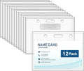 12 Pack of Magnetic Name Badge Holders, 4x3 Inch Horizontal Name Tags with Strong Magnets for Office, Conventions, School, and Events