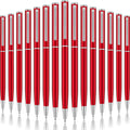 Zonon 15 Pcs Red Metal Slim Ballpoint Pens Bulk Retractable Metallic Black Ink 1 mm Medium Point Smooth Writing Pens for Wedding Business Office Supplies Students Teachers Men Women Present
