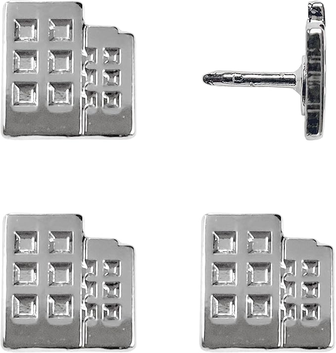 Building Push Pins - Silver Metal Building Pins - for Cork Board, Maps, or Lapel Pin Use - Designed in USA - Set of 4